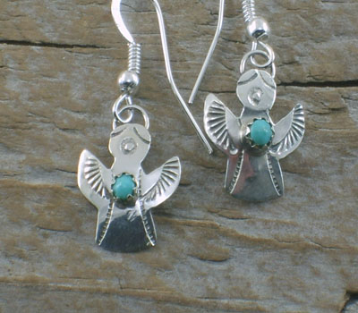 Earrings Native American Turquoise Angel
